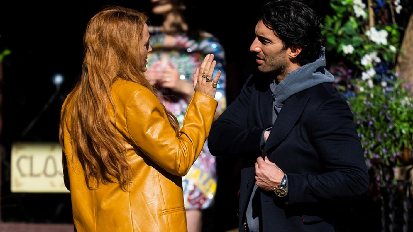 Blake Lively e Justin Baldoni durante le riprese a maggio 2023