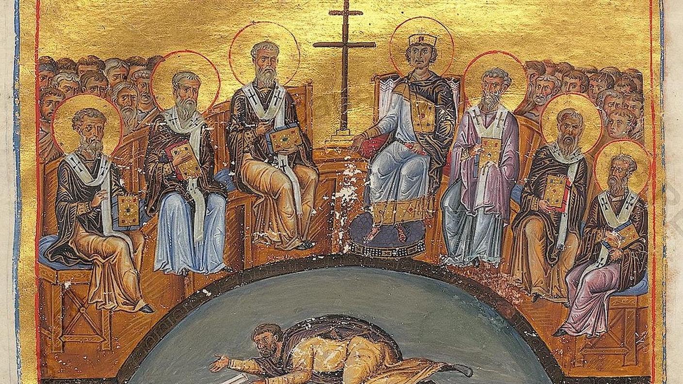 Raffigurazione del concilio di Nicea II tratta dal Menologio di Basilio II
