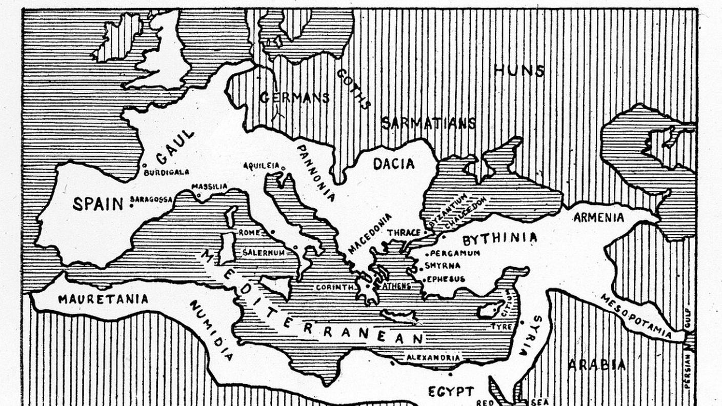 Map of the Roman Empire in the time of Galen
