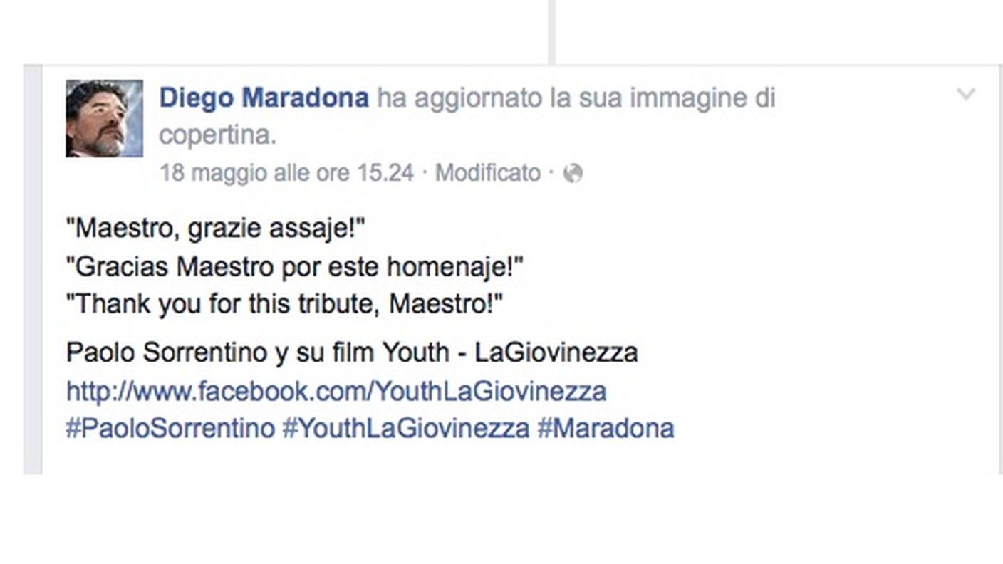 Il ringraziamento di Maradona