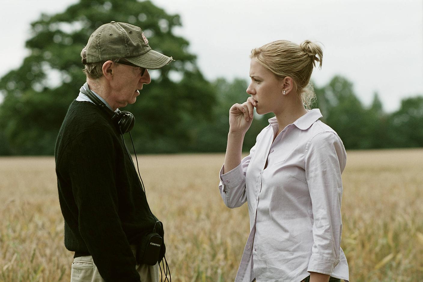 Allen e Johansson sul set di "Match Point", 2005