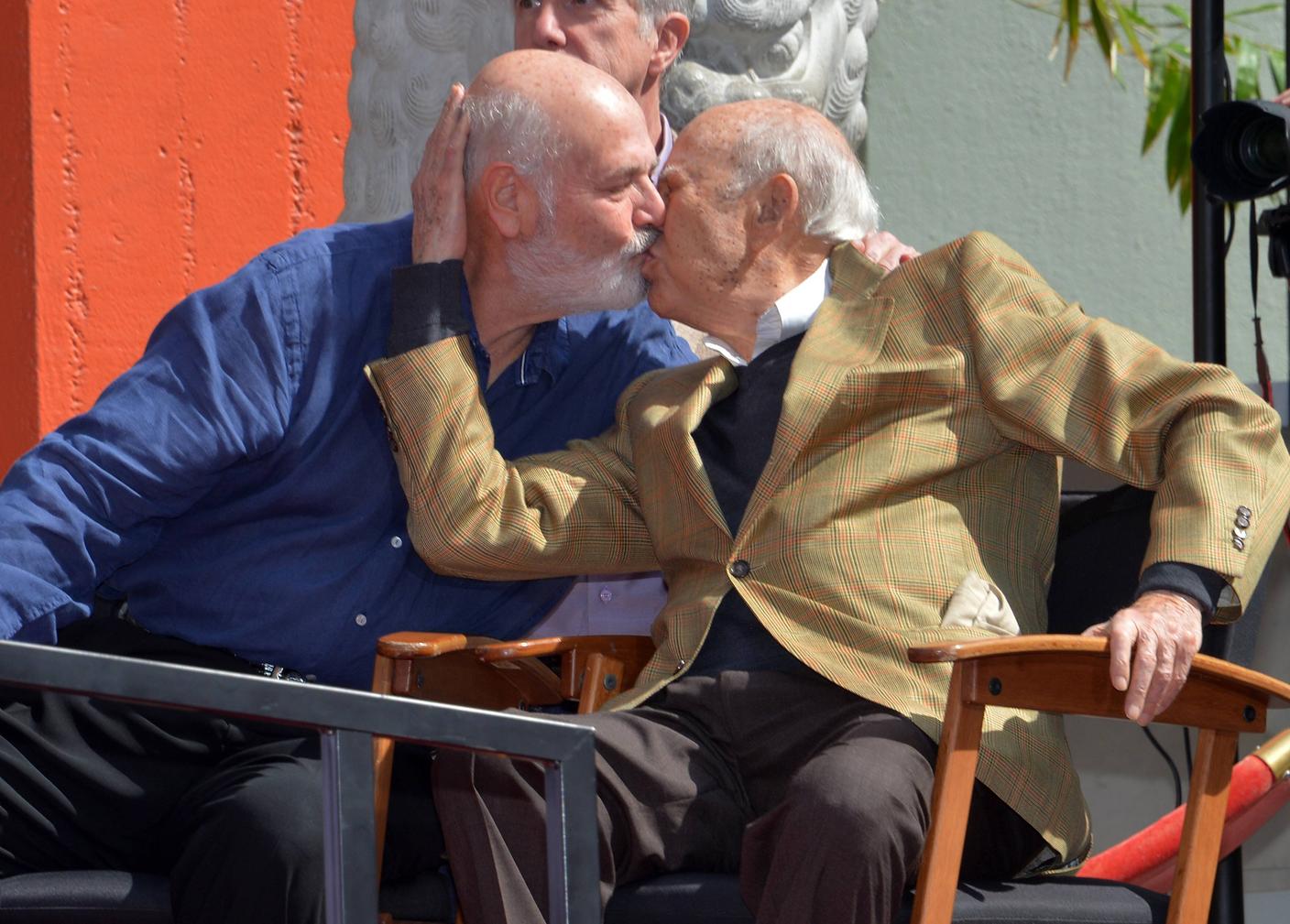 Rob e Carl Reiner al Chinese Theatre di Los Angeles, 2017