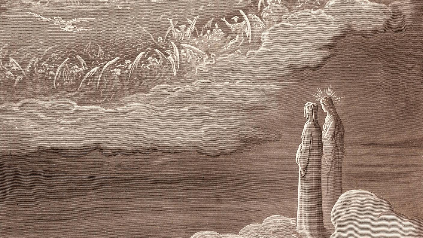 Un'illustrazione di Gustave Doré del paradiso dantesco, che raffigura la visione mistica delle anime beate