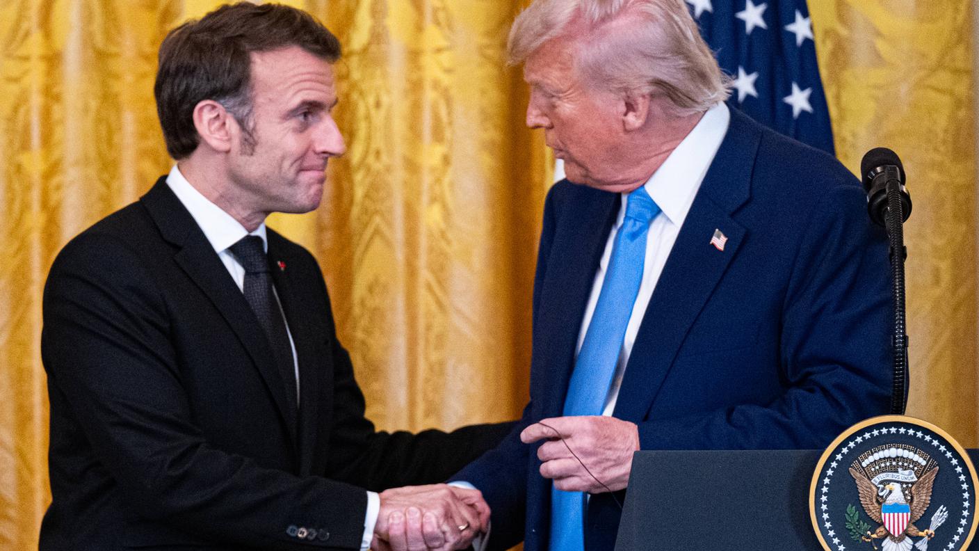 Donald Trump e Emmanuel Macron, Washington, 2025