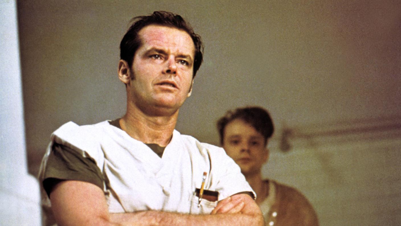 Jack Nicholson nel ruolo di R.P. McMurphy 