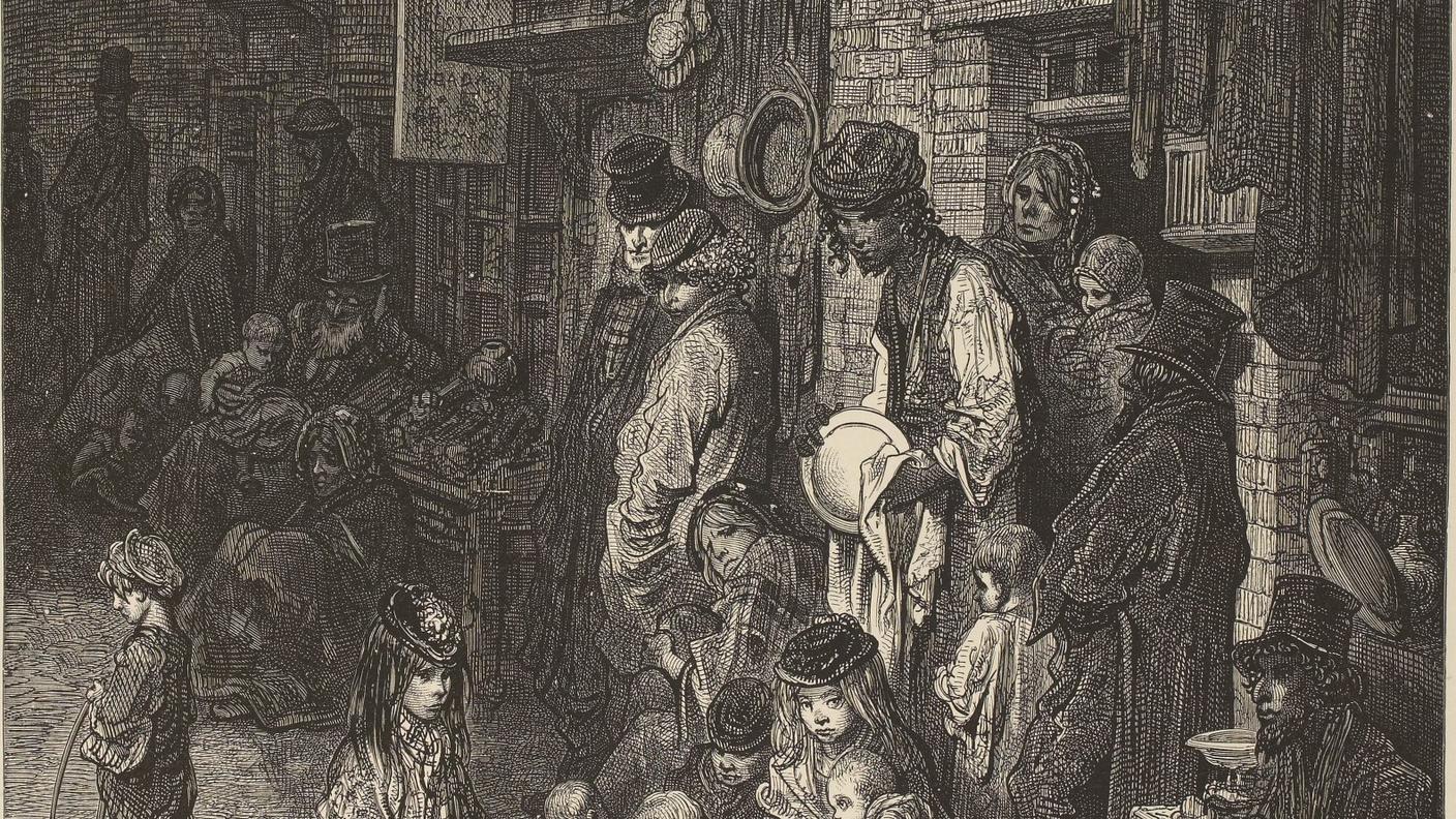 Gustave Doré, Wentworth Street Whitechapel. In: London, a Pilgrimage, 1872.
