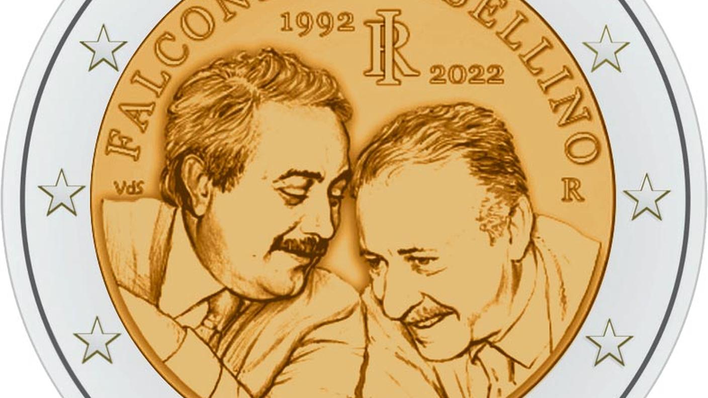 Moneta da 2 euro in occasione dell 30º anniversario della morte di Giovanni Falcone e Paolo Borsellino.