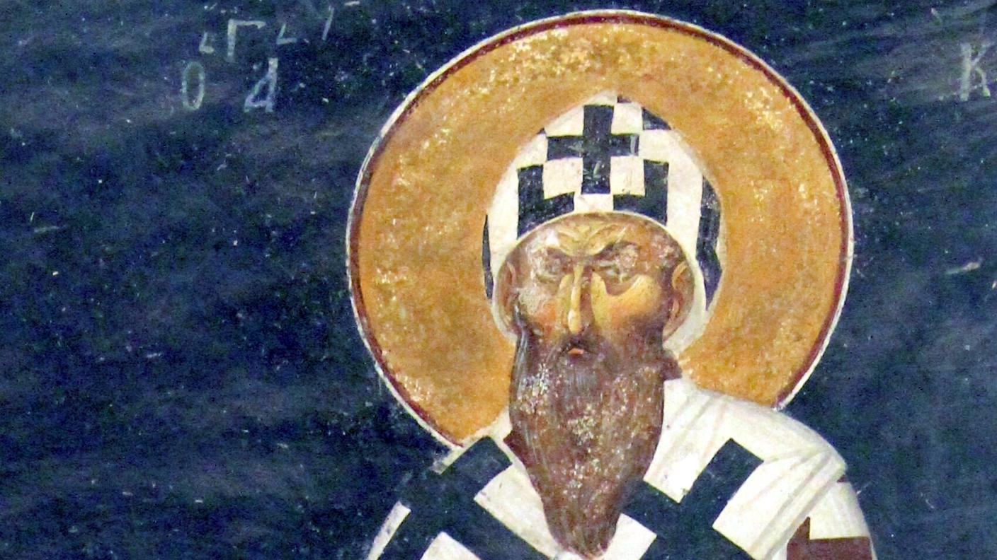 San Cirillo di Alessandria, affresco, XIV sec., Chiesa (oggi moschea) di Chora, Istanbul. 