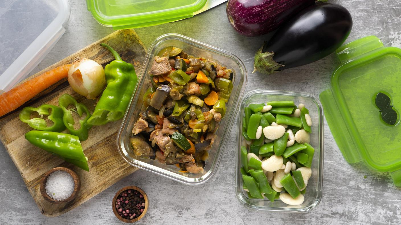 meal prep, contenitori, cibo