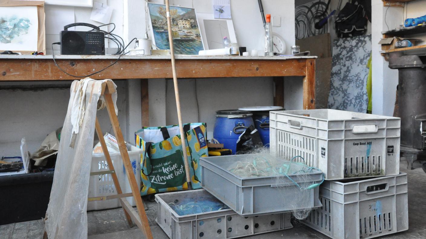 Figura 1 Reti da pesca nell'atelier di Netto