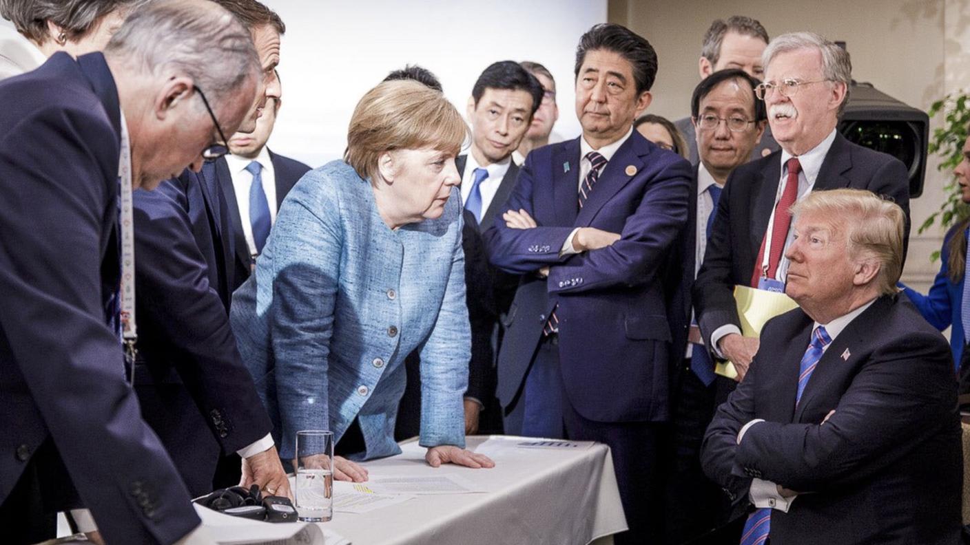 Una foto del G7 diffusa dall'ufficio stampa della cancelliera tedesca Angela Merkel