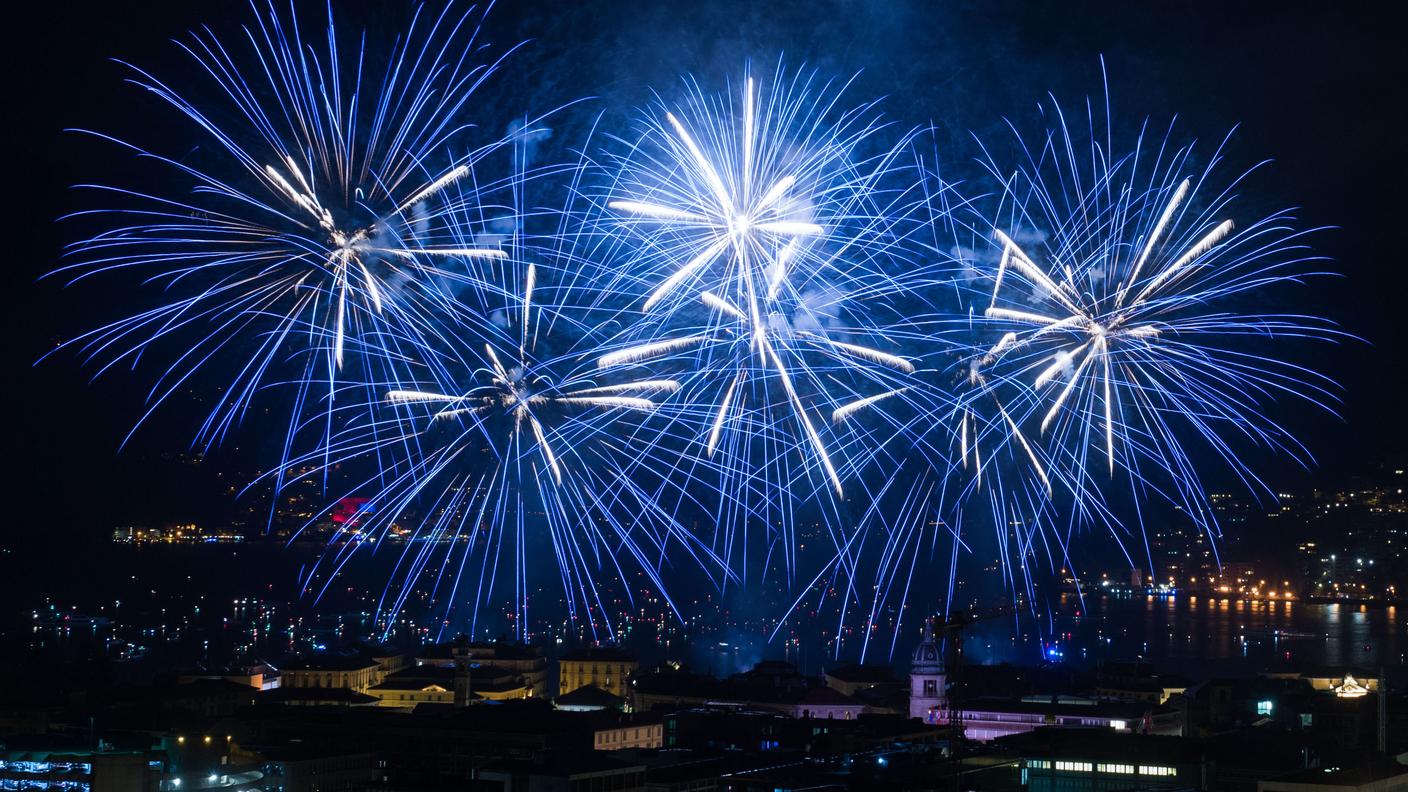 Lo spettacolo pirotecnico a Lugano