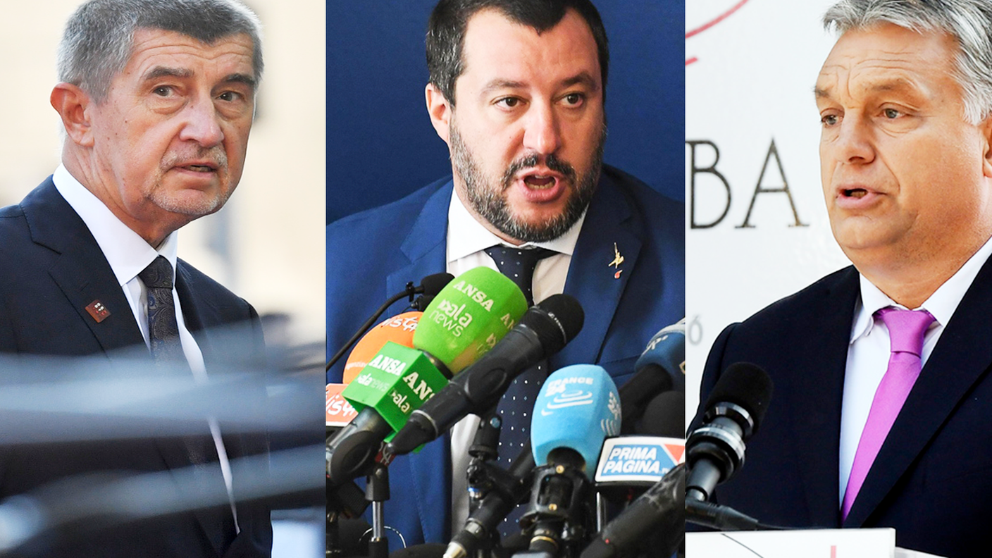 Andrej Babis, Matteo Salvini e Viktor Orban