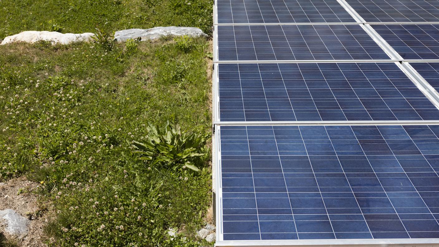 Un pannello solare ad Anzere, in Vallese