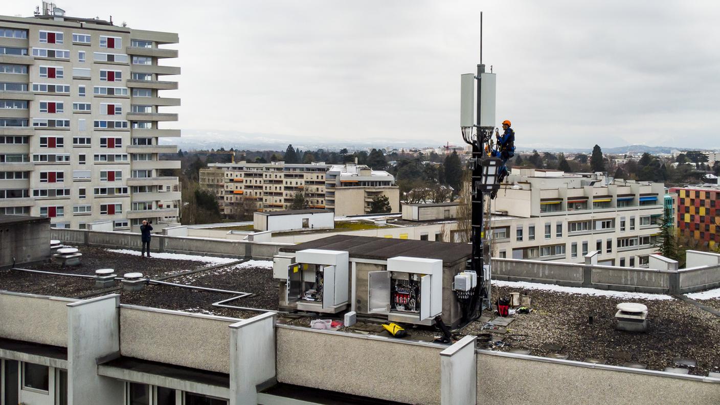Installazione di un'antenna 5G a Ginevra