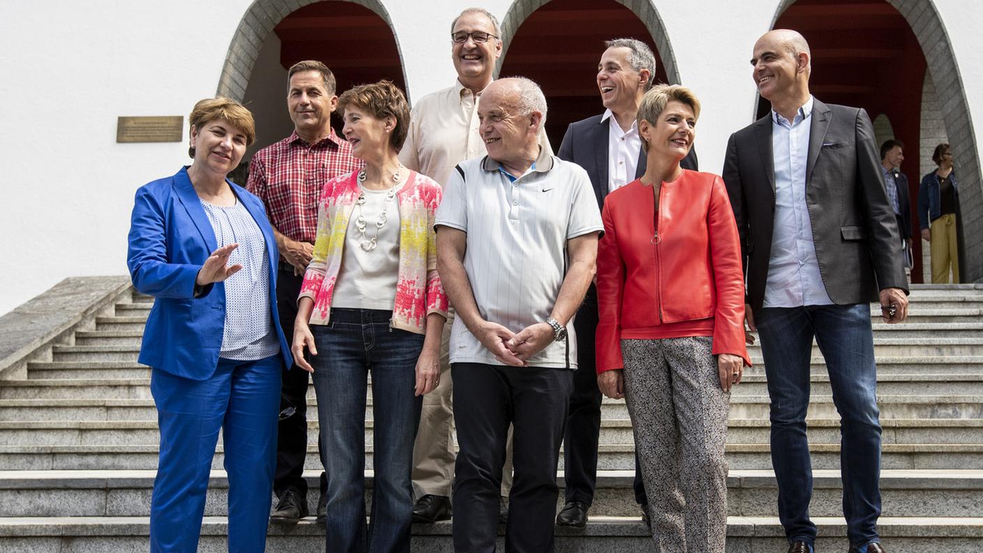 Il Consiglio federale in una gita a Svitto il 4 luglio 2019