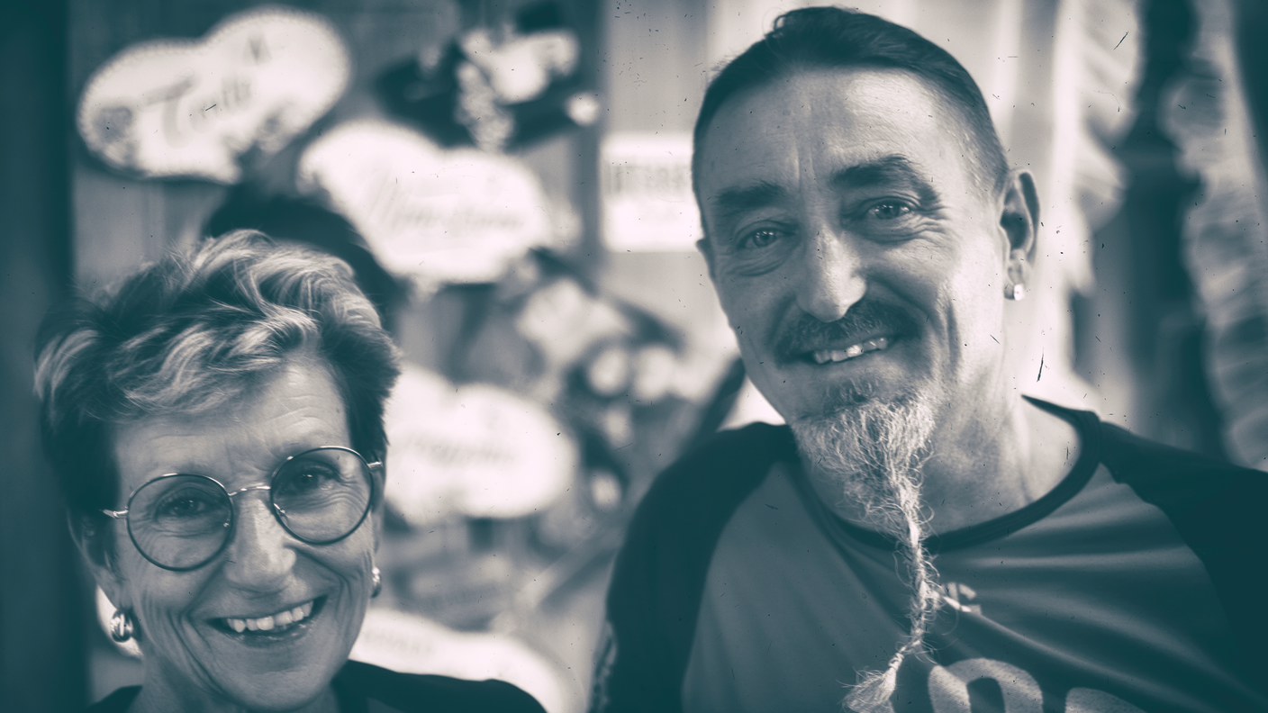 Yvonne e Loris Sonzogni alla capanna Bovarina