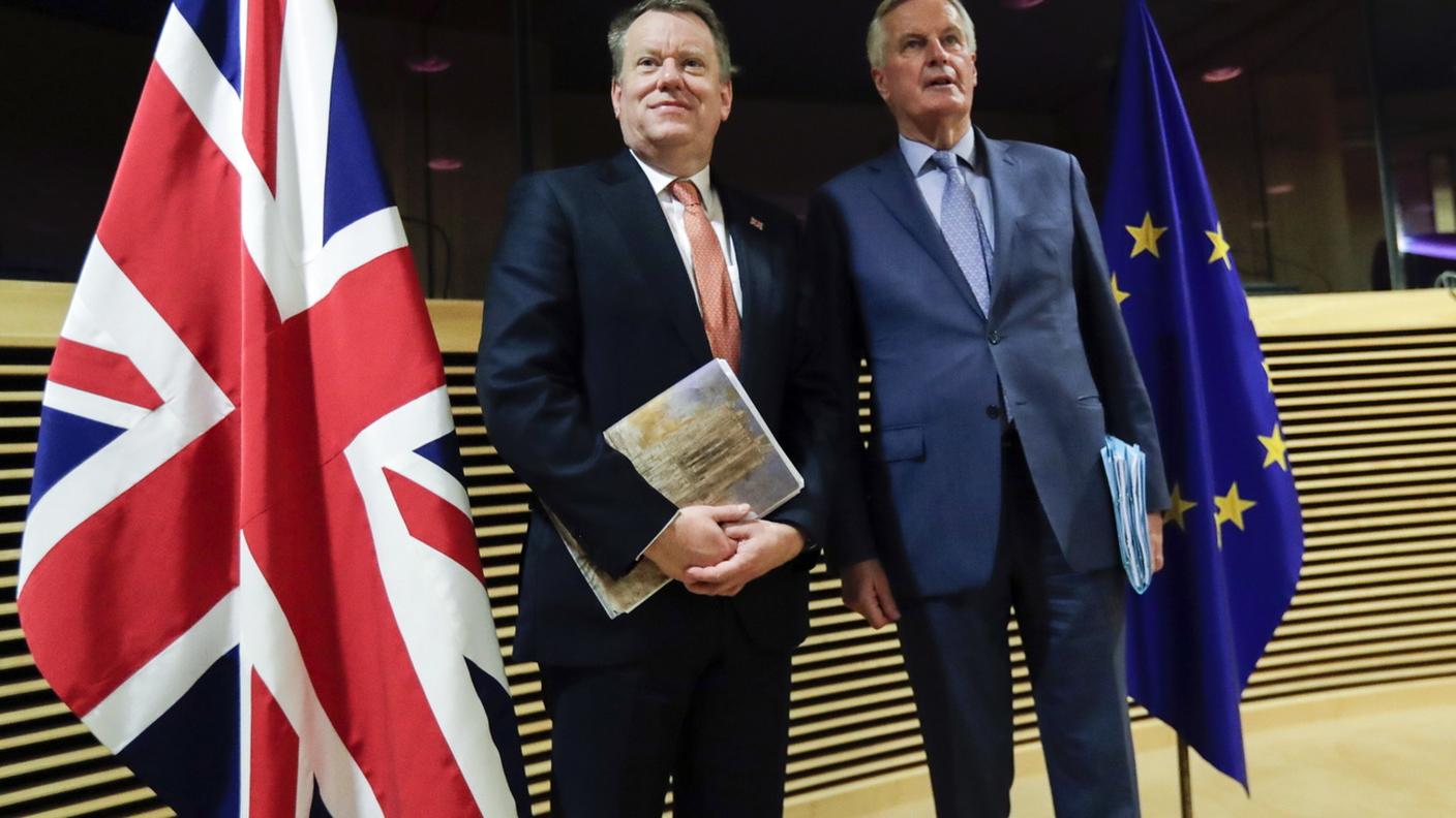 David Frost (s) e Michel Barnier, negoziatore capo europeo per la Brexit
