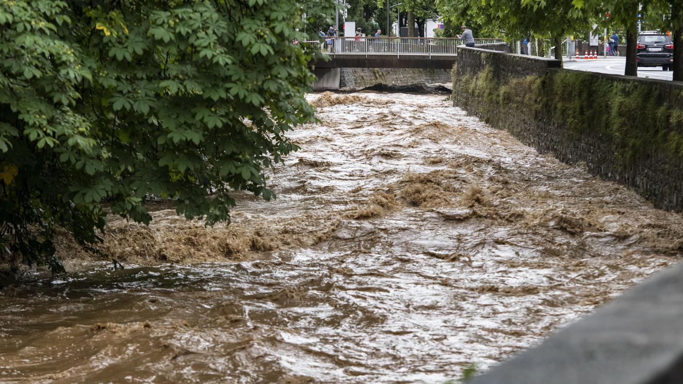 Il Cassarate in piena a Lugano