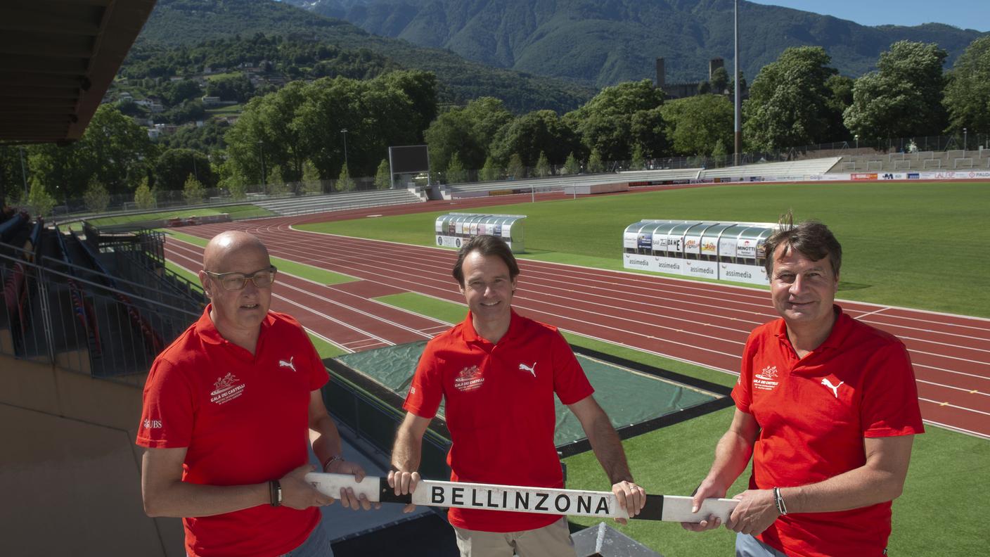 Gli organizzatori (Cariboni, Lafranchi e Magyar), lunedì allo stadio di Bellinzona