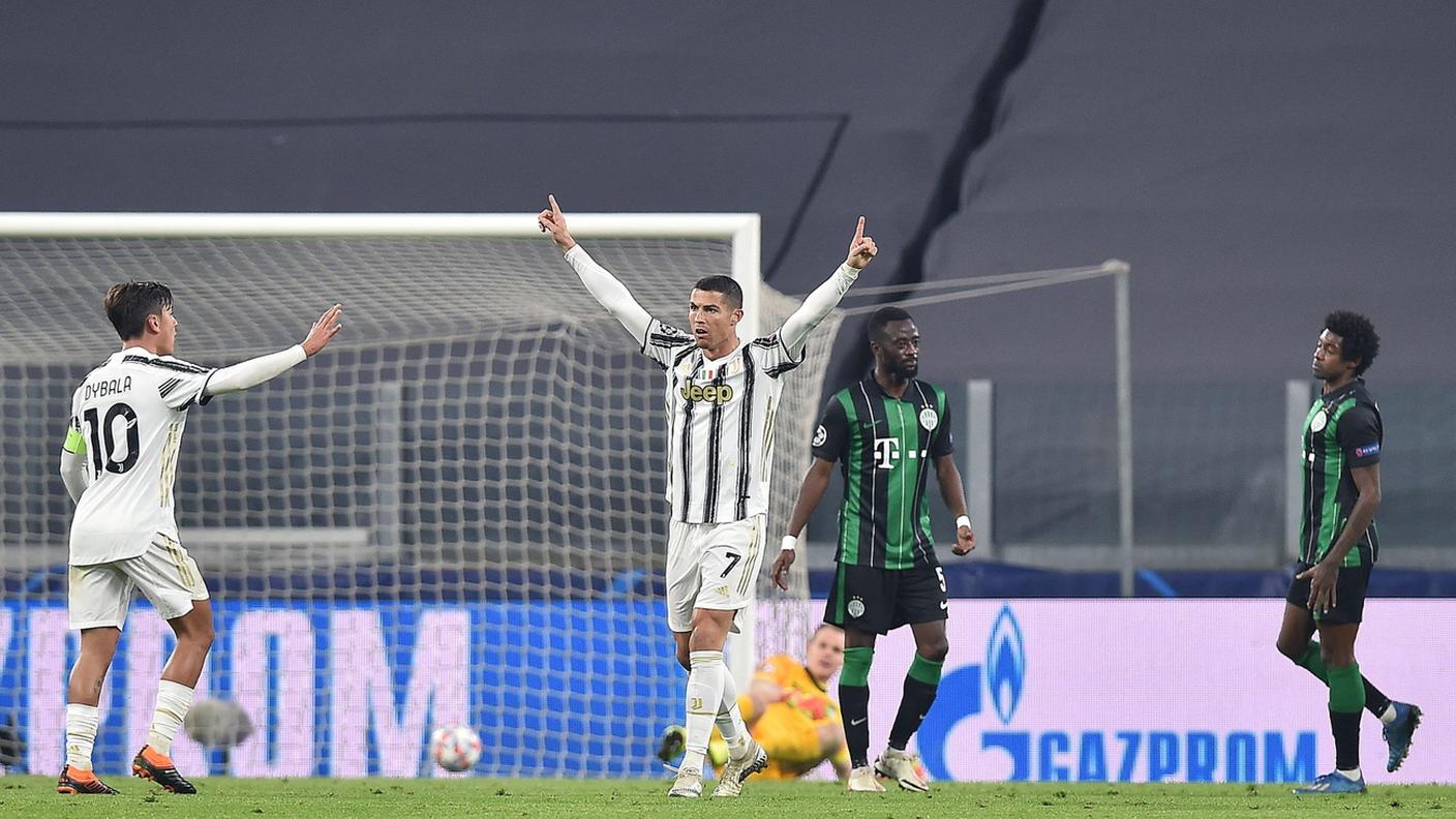 Ronaldo gioisce  dopo il provvisorio 1-1
