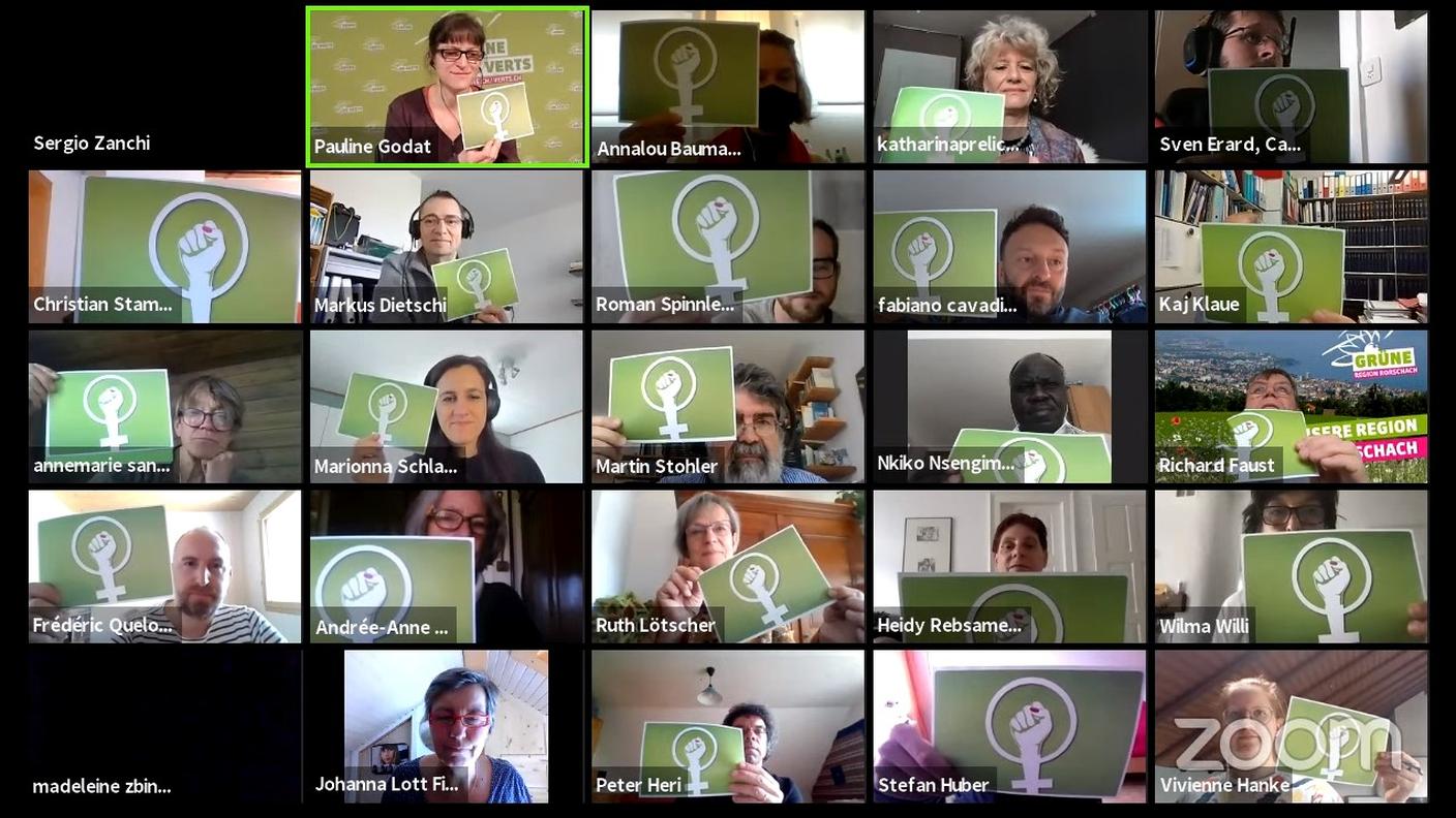Un'immagine dall'assemblea virtuale degli ecologisti