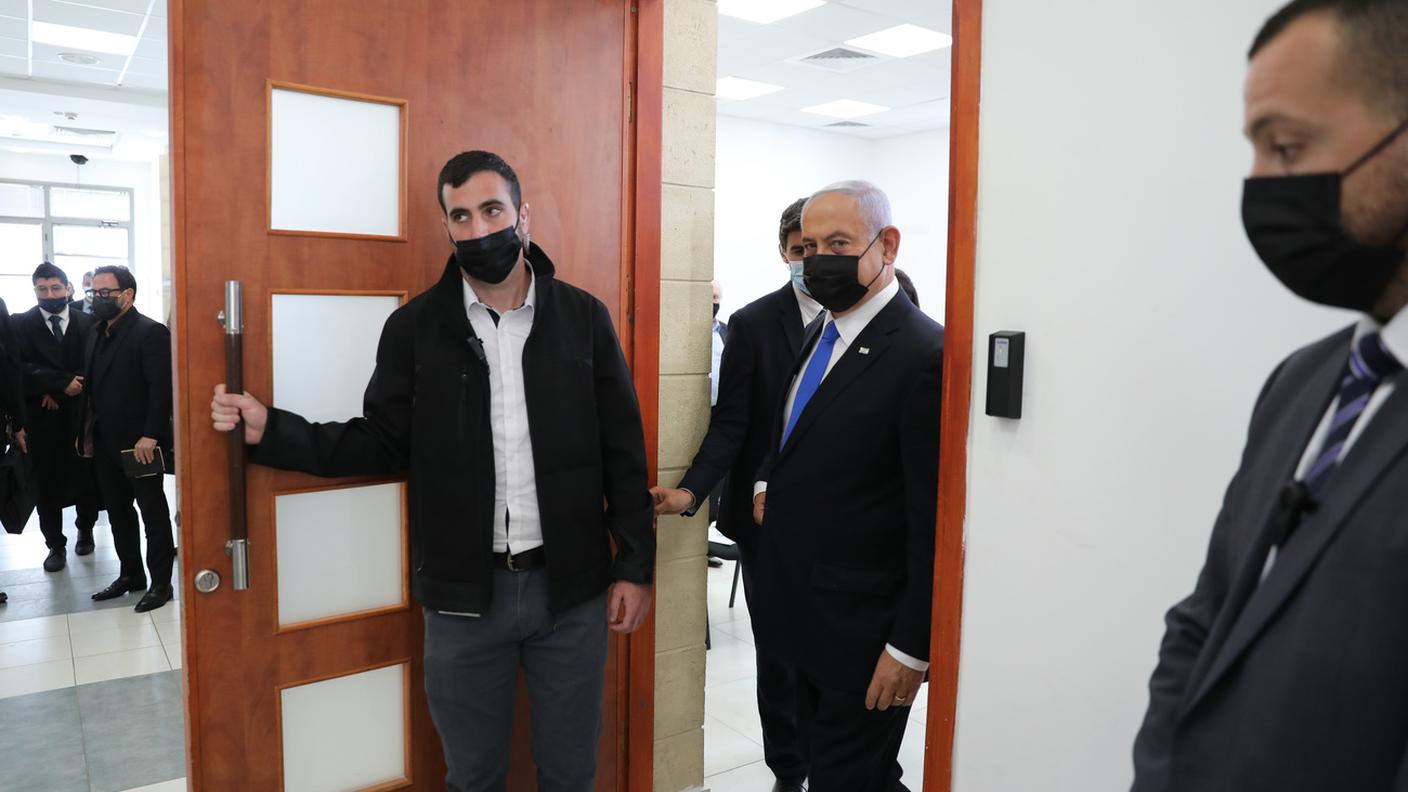 Benjamin Netanyahu oggi in tribunale