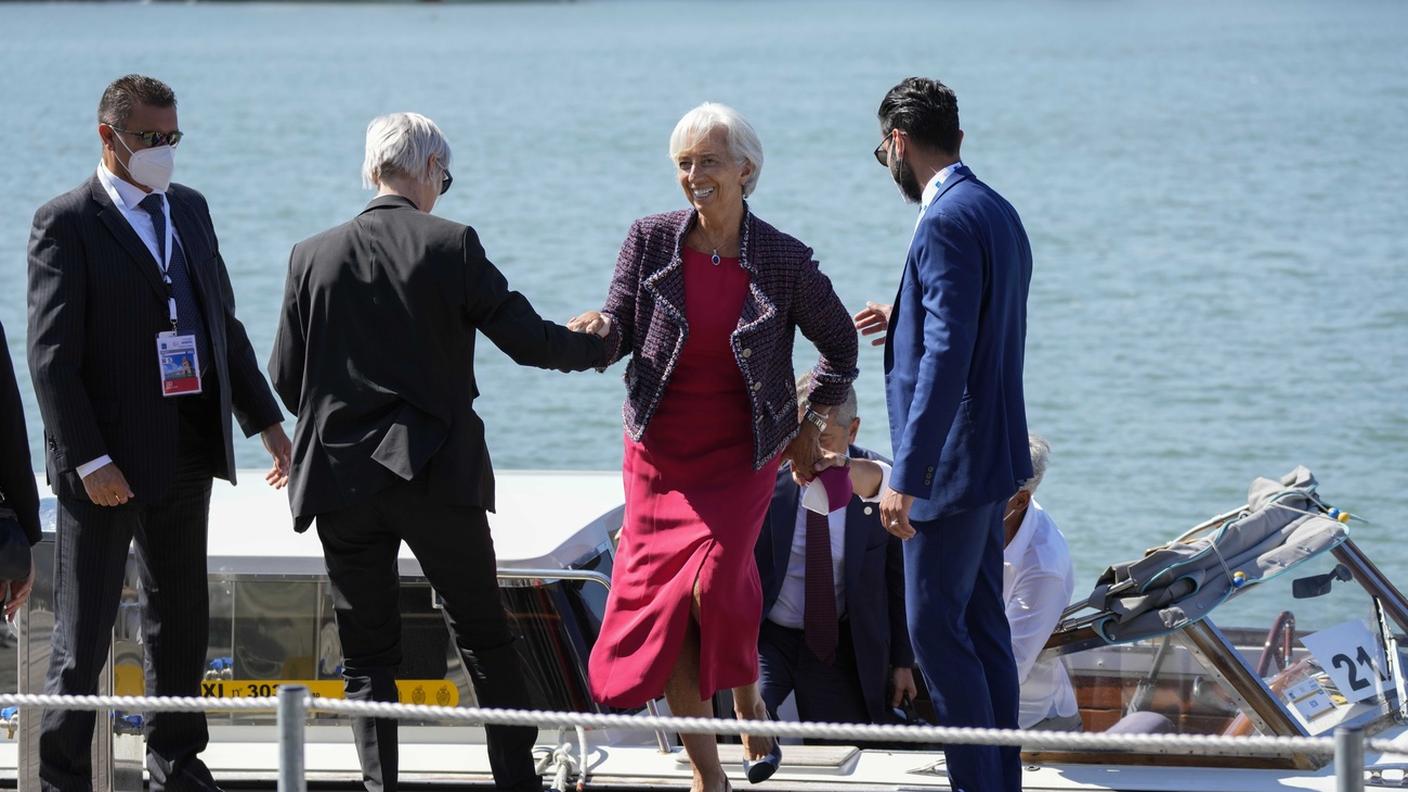 L'arrivo a Venezia di Christine Lagarde, presidentessa della Banca Centrale Europea (BCE)