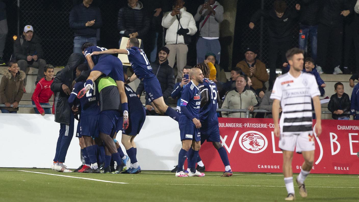 Tutta la gioia dei ginevrini sul gol