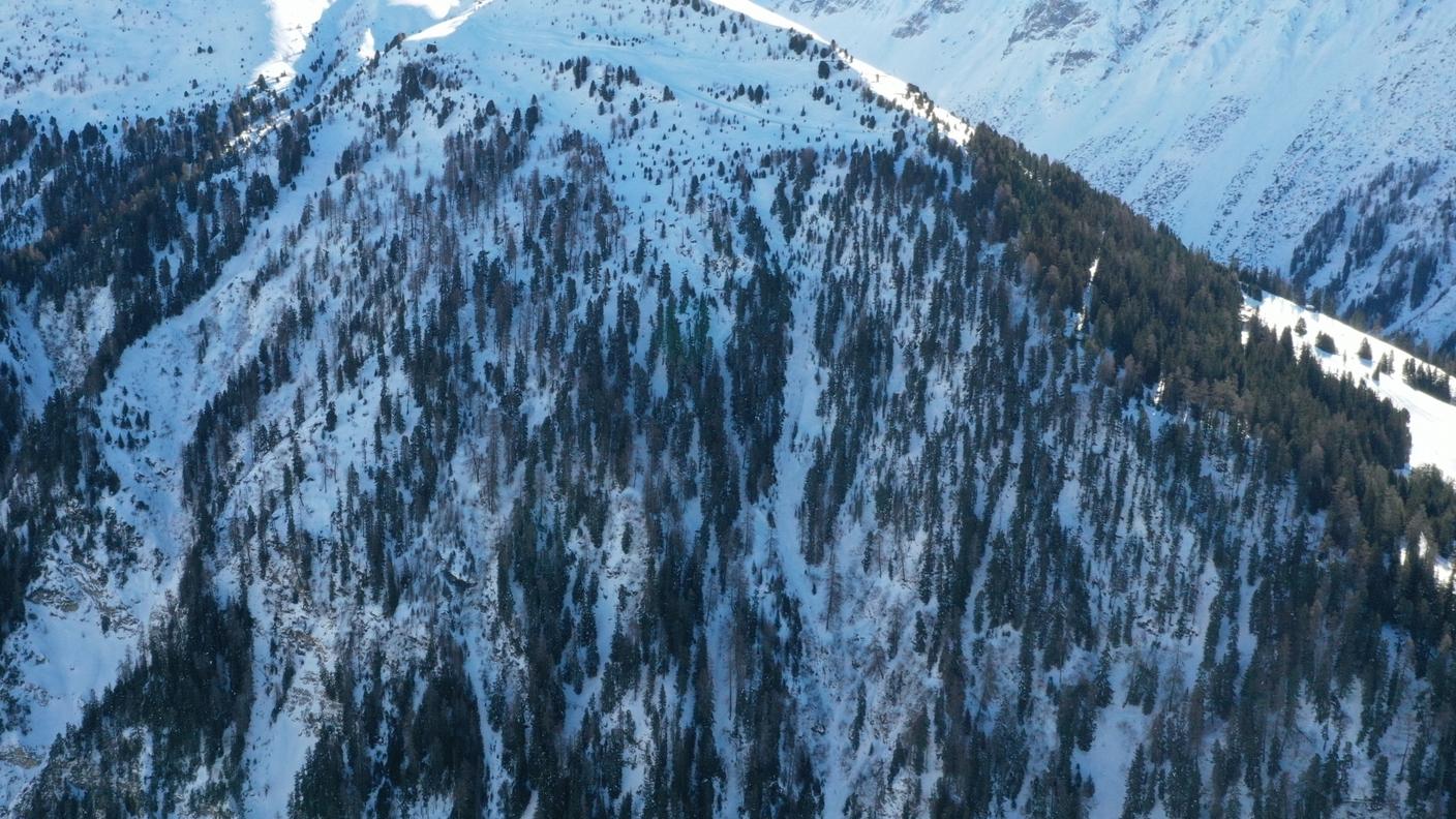 Il luogo dove si è staccata la valanga