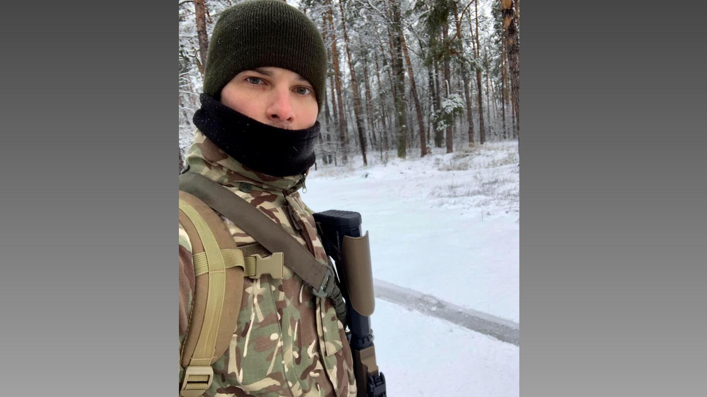Oleksii Potiomkin durante un addestramento prima dello scoppio del conflitto