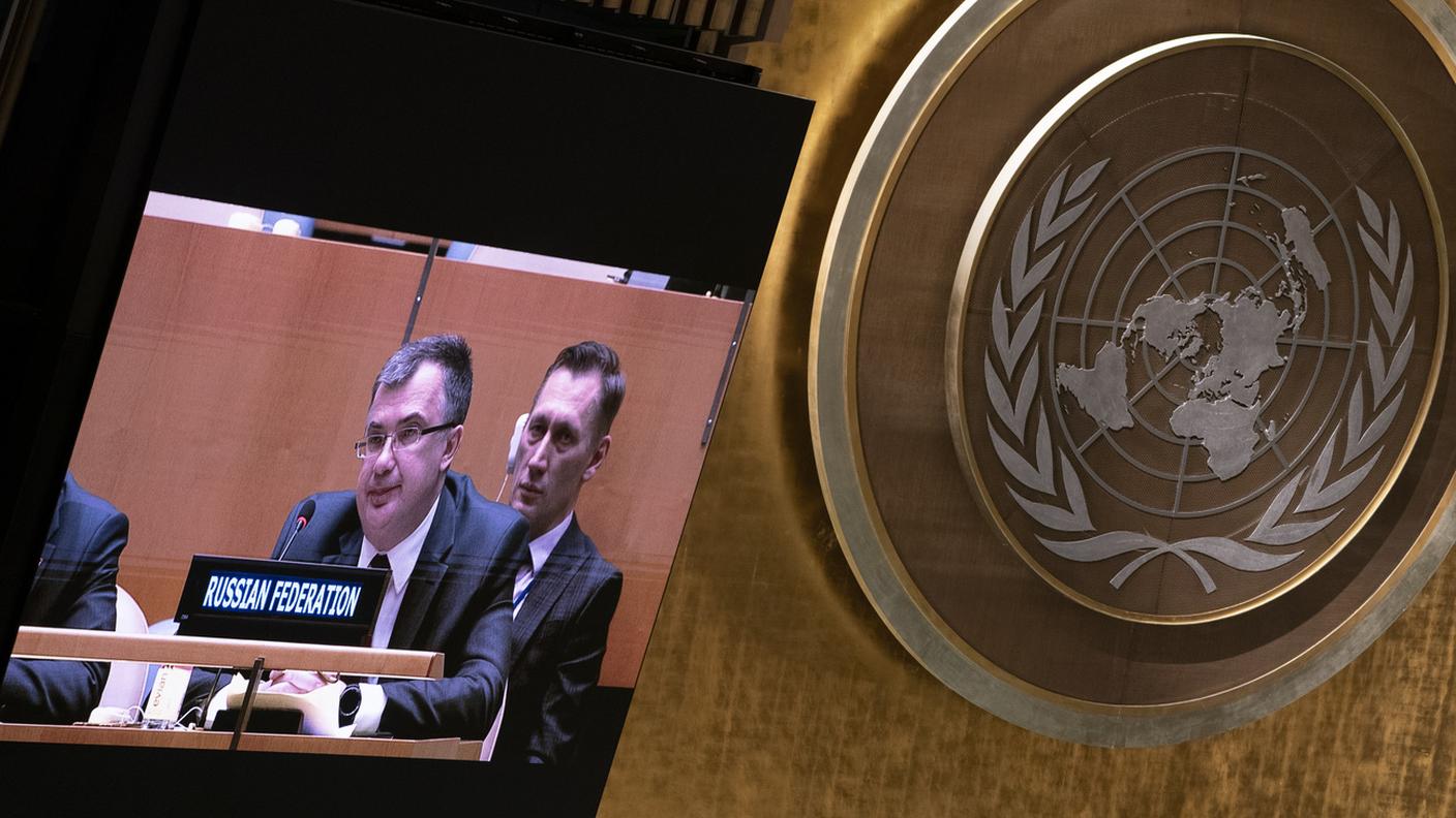 Il rappresentante russo Gennady Kuzmin all'ONU