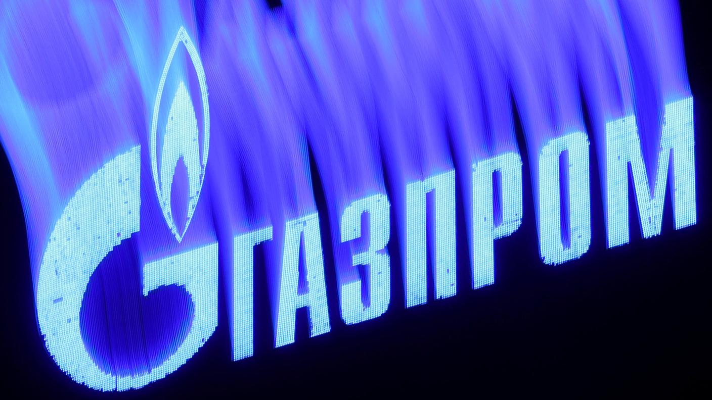Il logo di Gazprom, la principale compagnia russa di esportazione del gas
