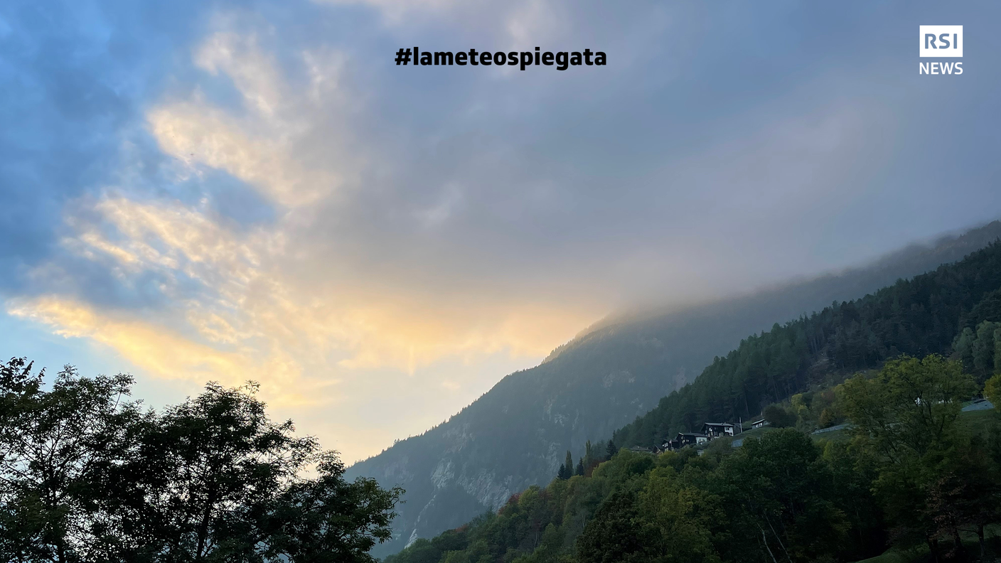 Condensazione e formazione di un banco di nebbia alta sull'Alto Ticino