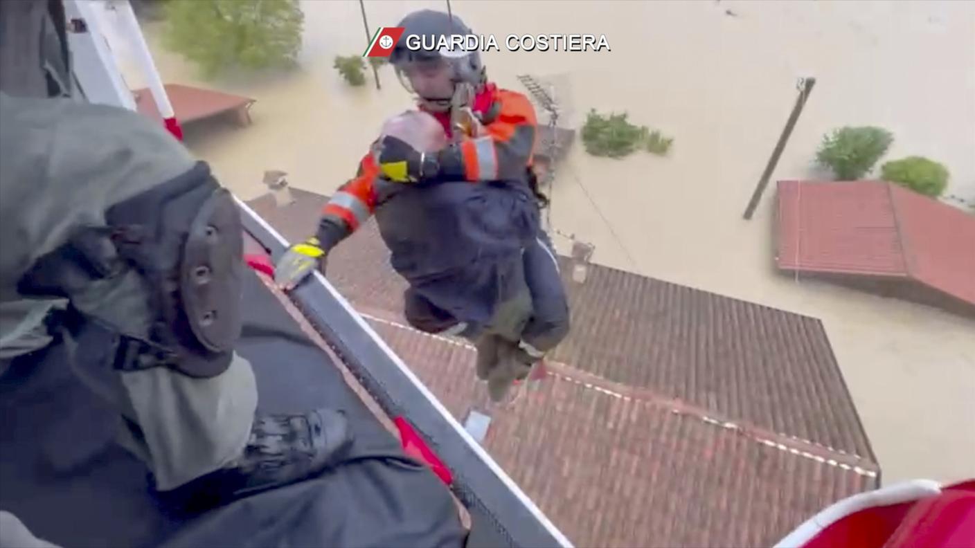 Il salvataggio di un uomo intorno a Faenza