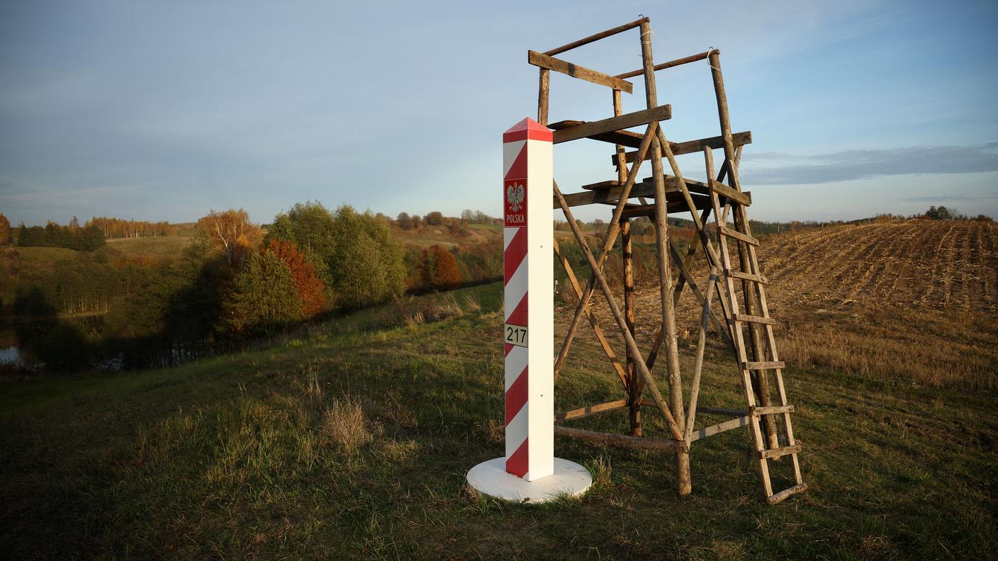 Il confine polacco con la Lituania e l'exclave russa di Kaliningrad in quello che è noto come il corridoio di Suwalki (foto d'archivio, ottobre 2022)
