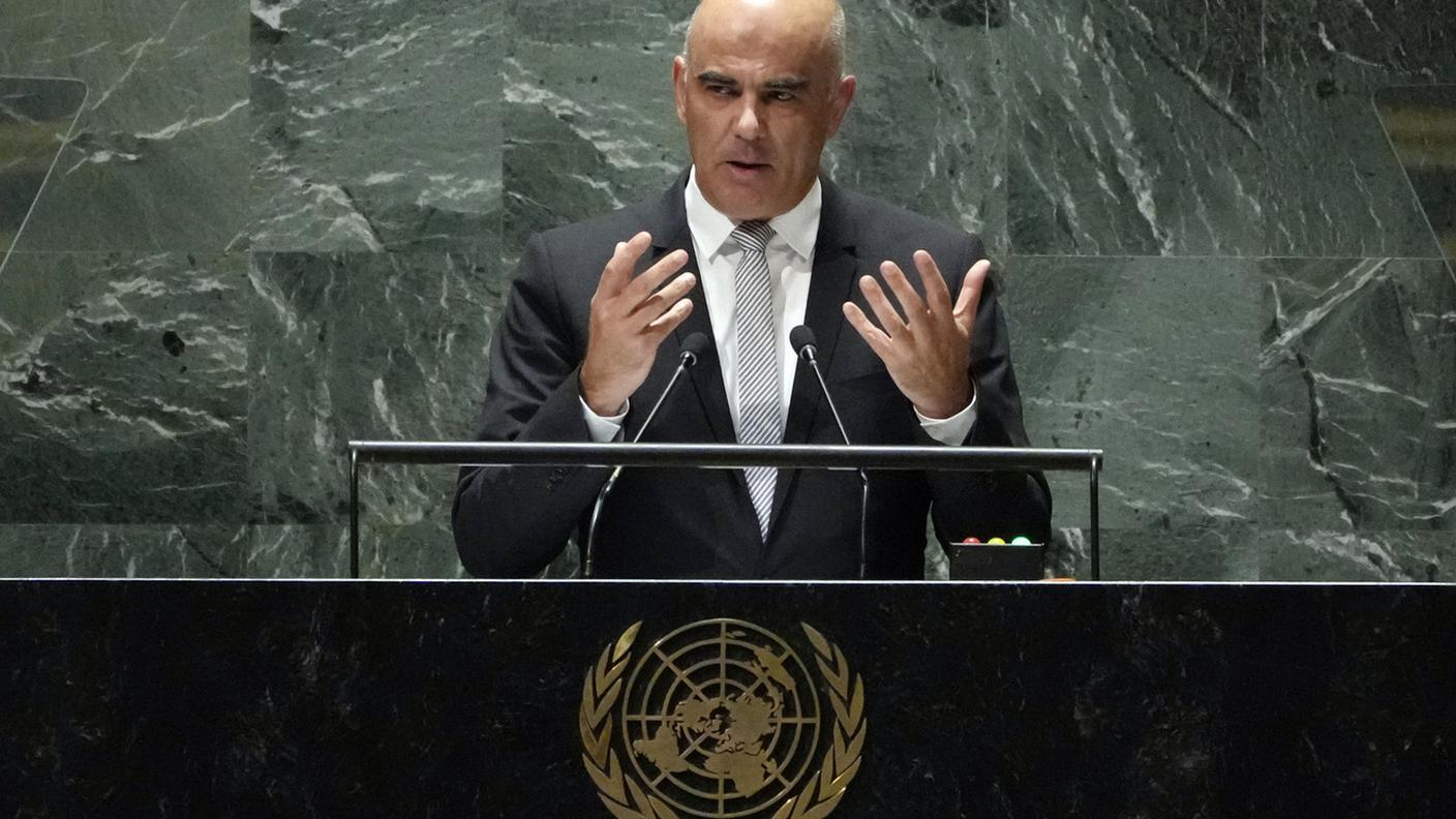 Il presidente della Confederazione Alain Berset all'ONU