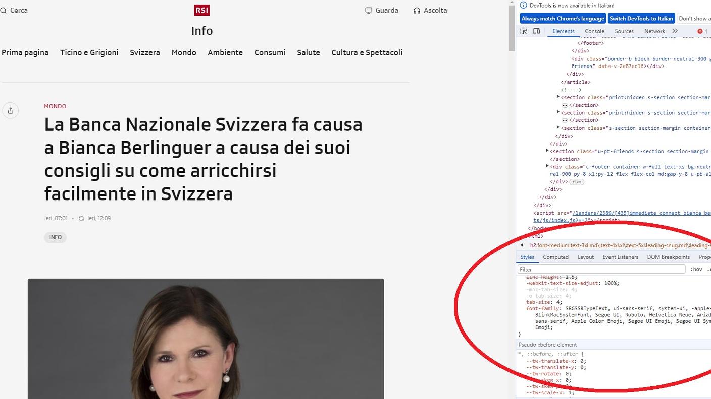 L'analisi del codice sorgente mostra che è stato usato il font SSR, protetto da copyright