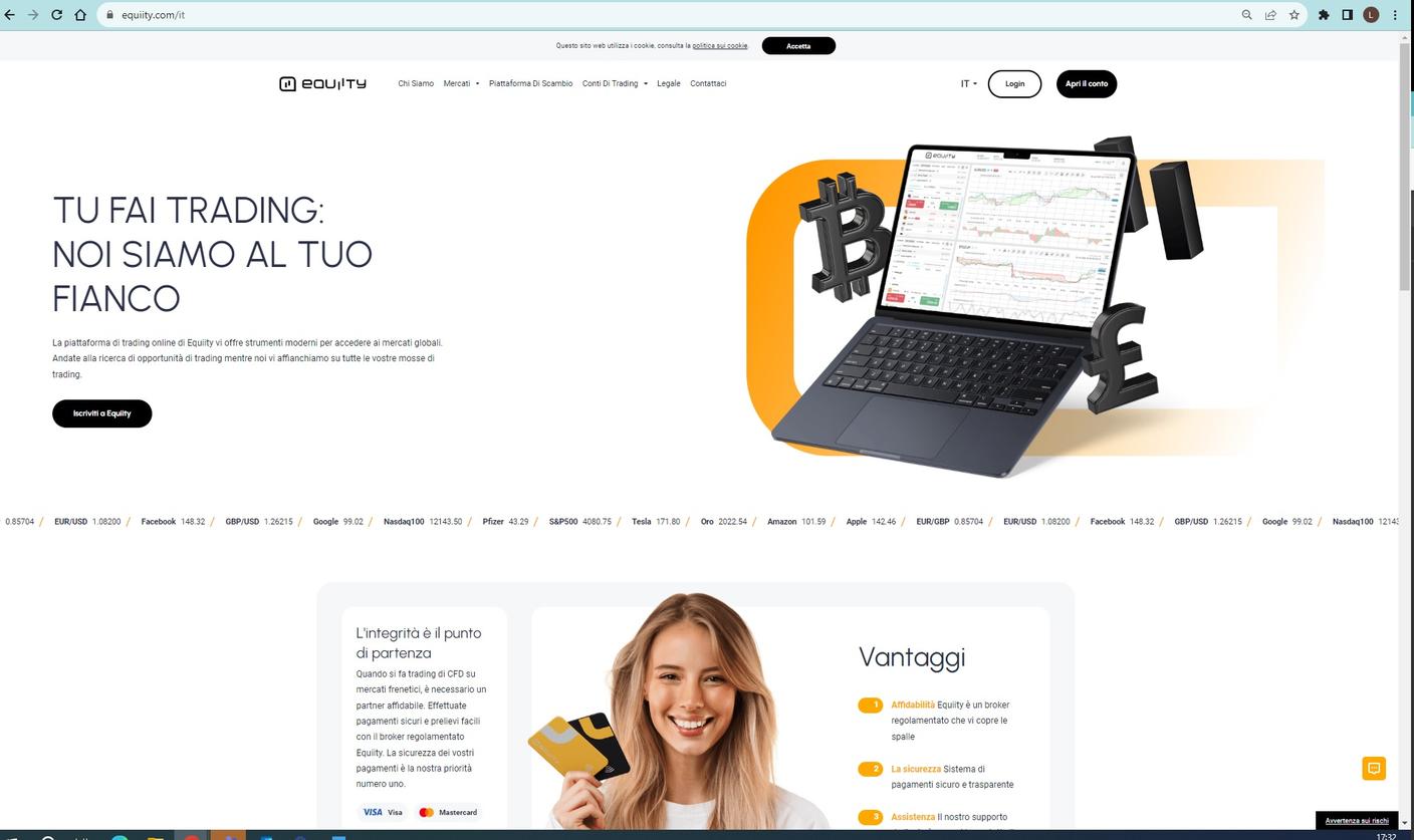 L'homepage di equiity.com