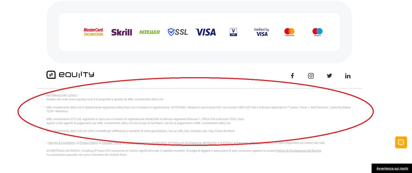 Equiity sostiene di essere di proprietà di MRL Investment