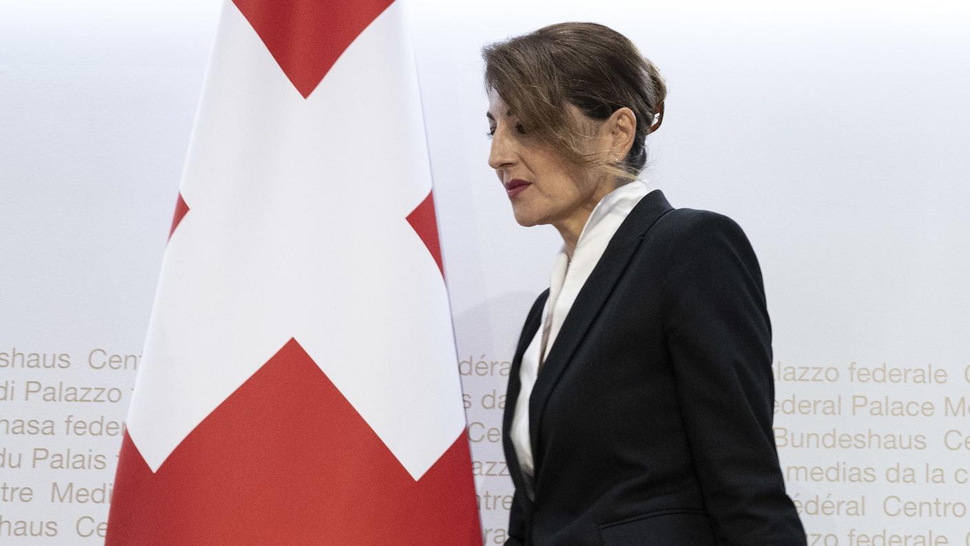 Eva Wildi-Cortes mercoledì durante la conferenza stampa a Berna