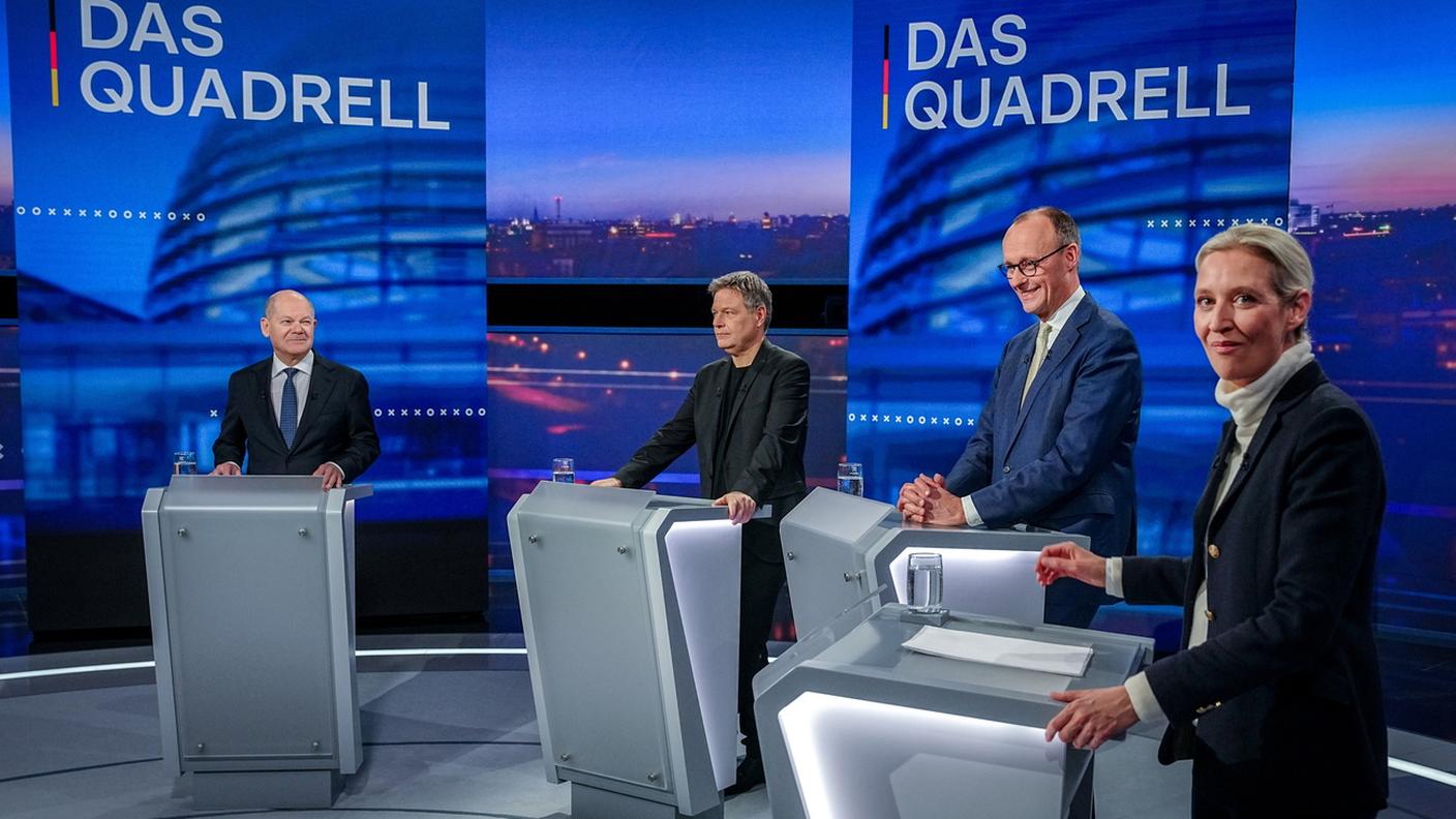 Scholz, Habeck, Merz e Weidel nello studio di RTL