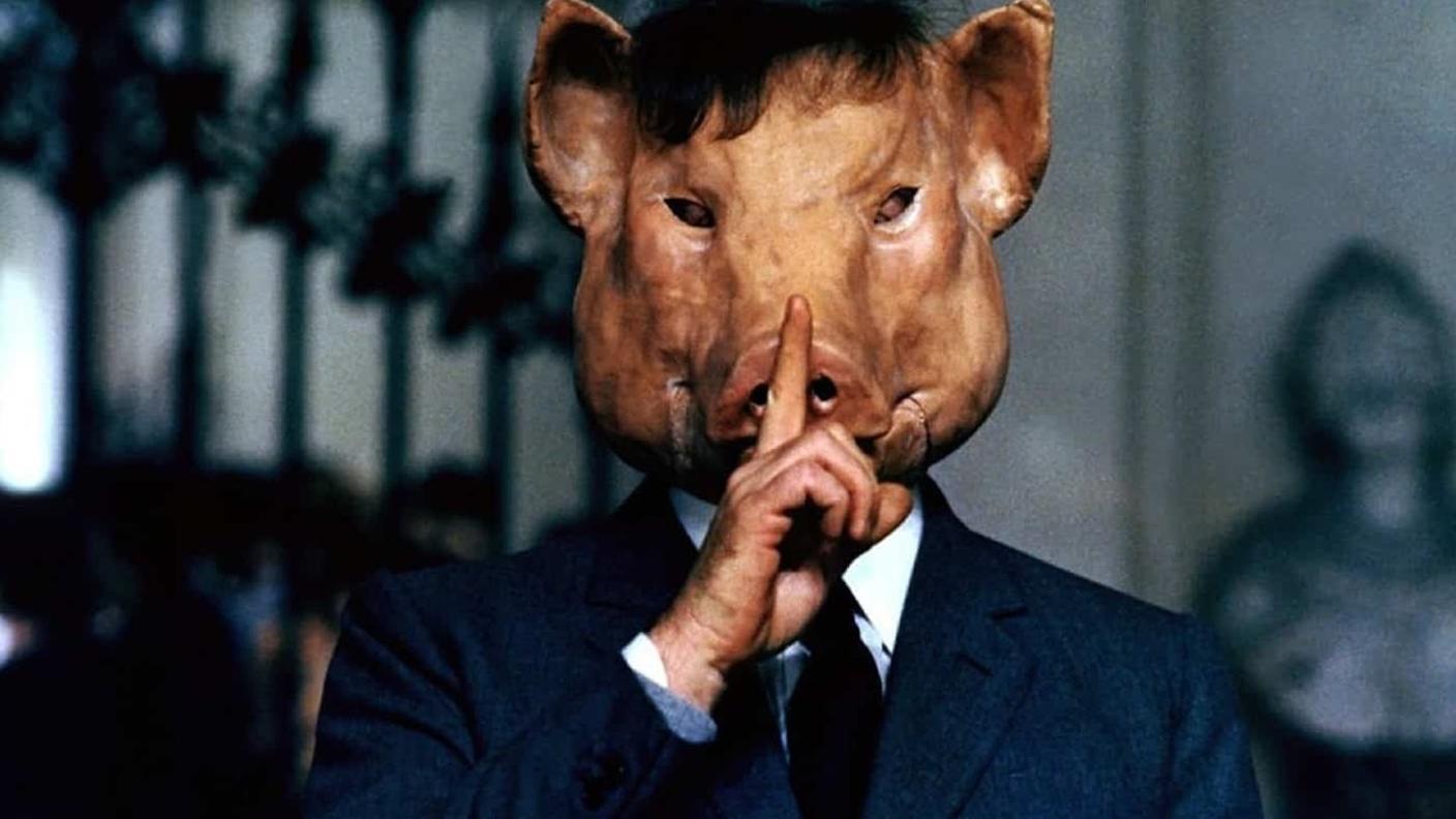 Locandina di Porcile, diretto da Pier Paolo Pasolini, 1969.  
