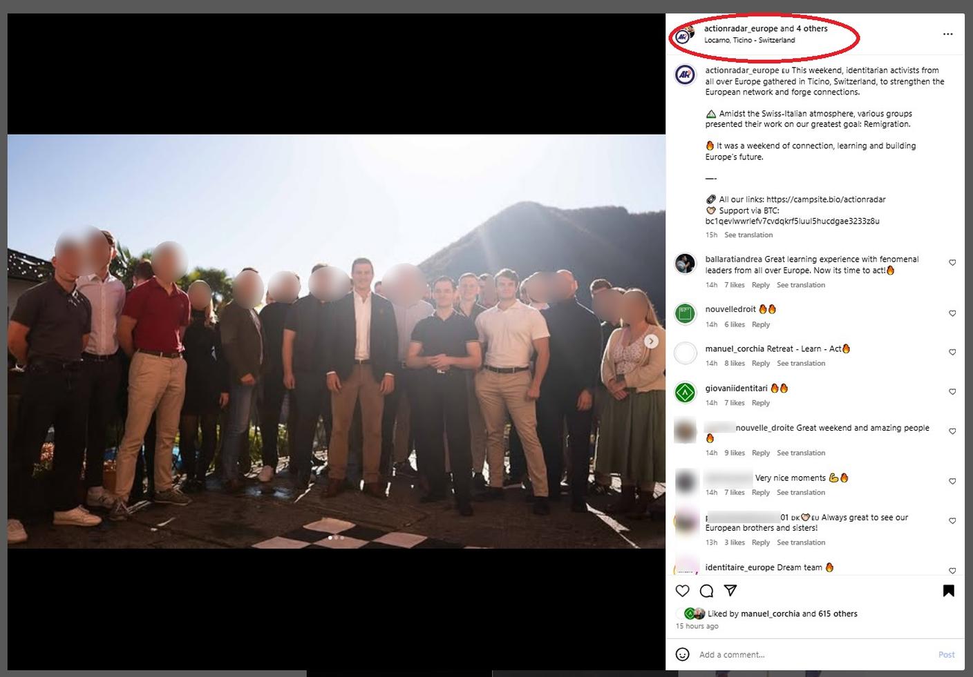 Il post pubblicaro su Instagram da Action Radar Europe