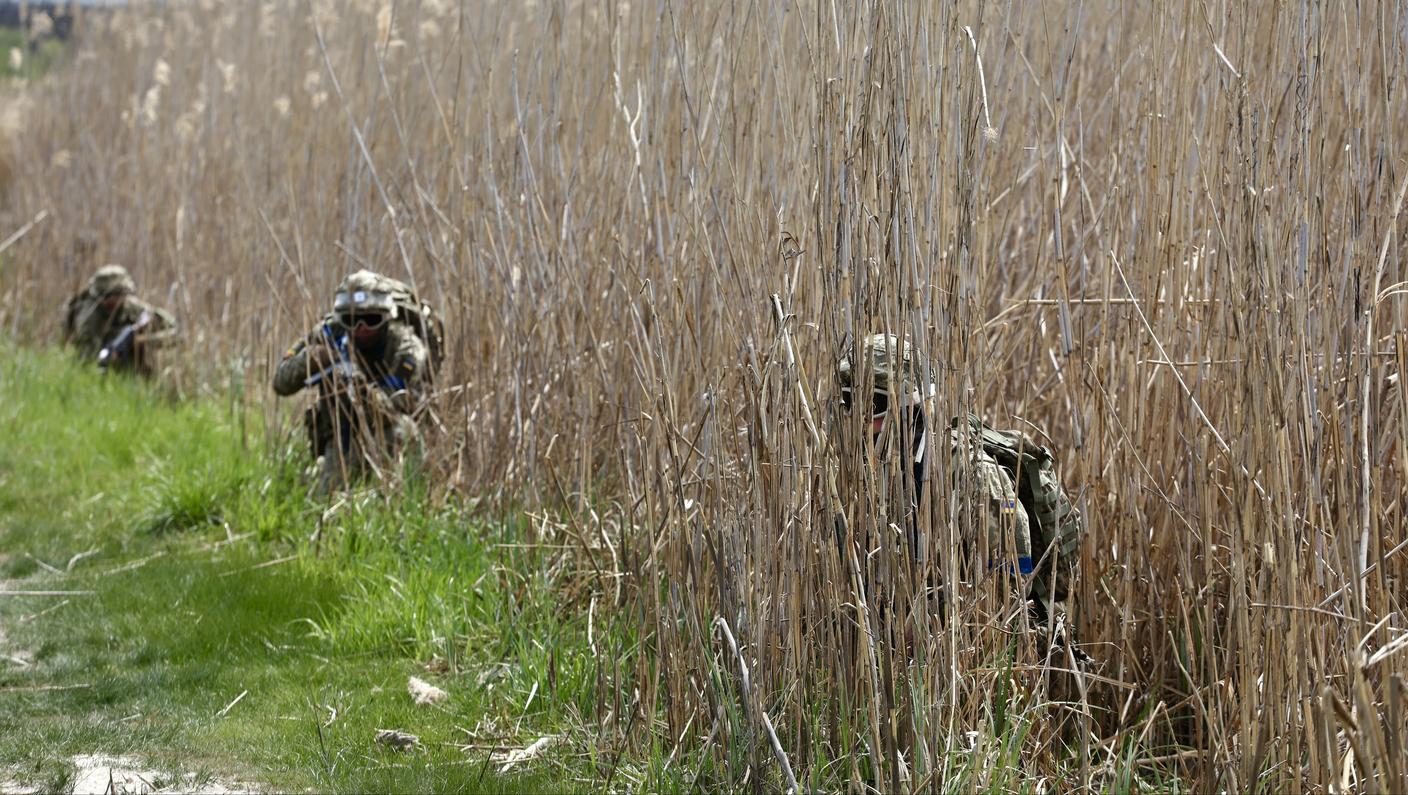 Marines ucraini durante un'esercitazione