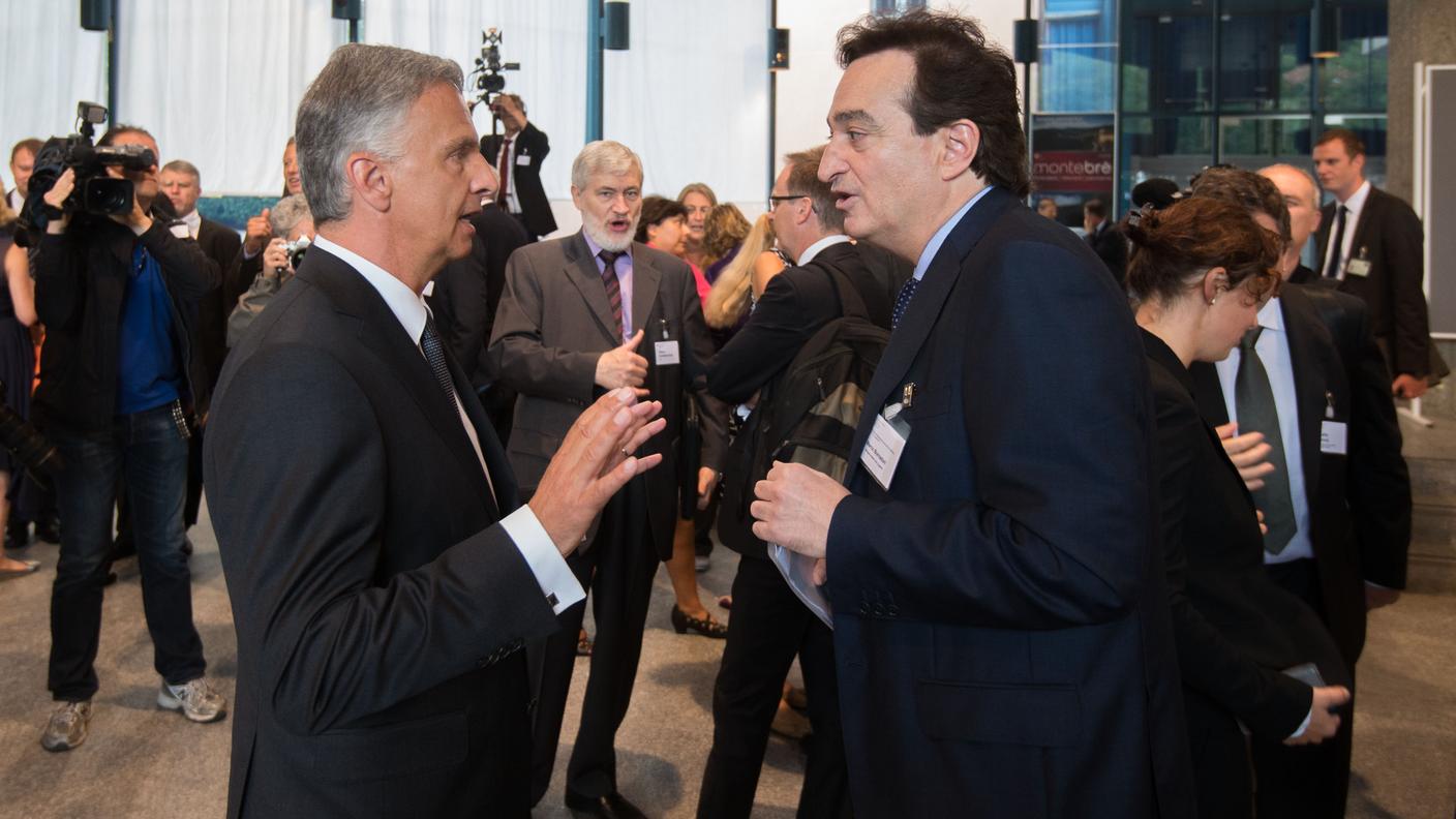 Didier Burkhalter e Marco Borradori, sindaco di Lugano