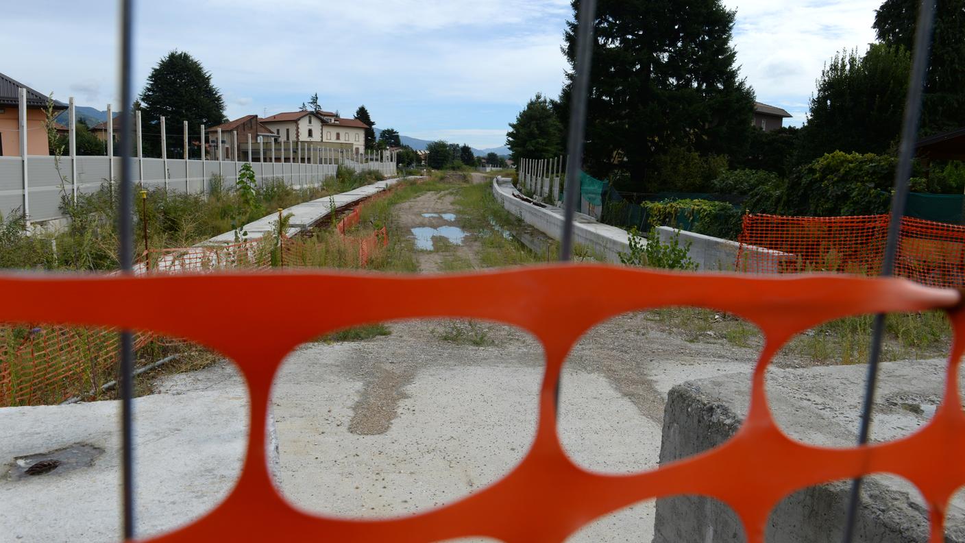 Il cantiere del collegamento desolatamente fermo