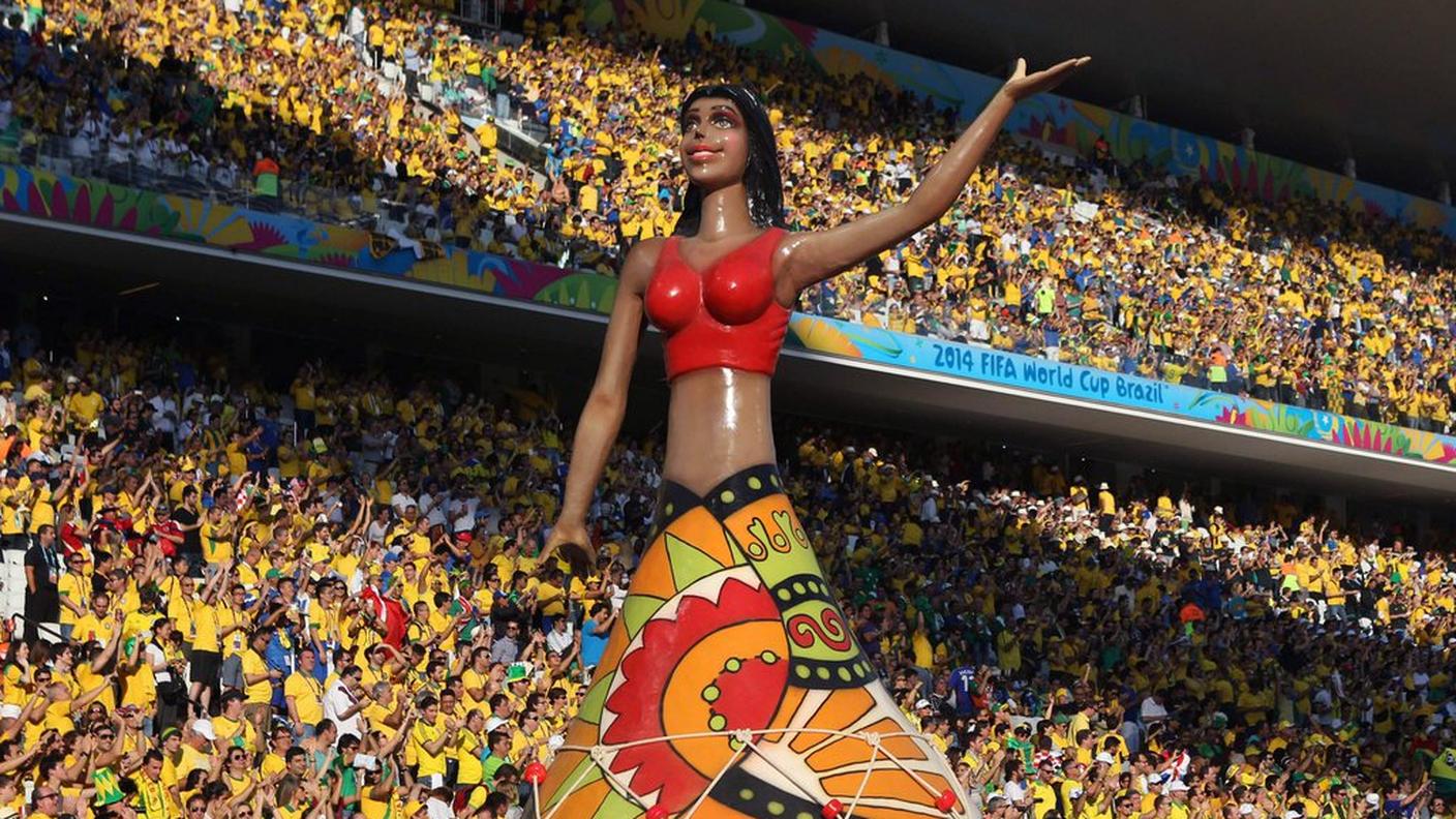 Una delle coreografie del match tra Brasile e Croazia Keystone.jpg