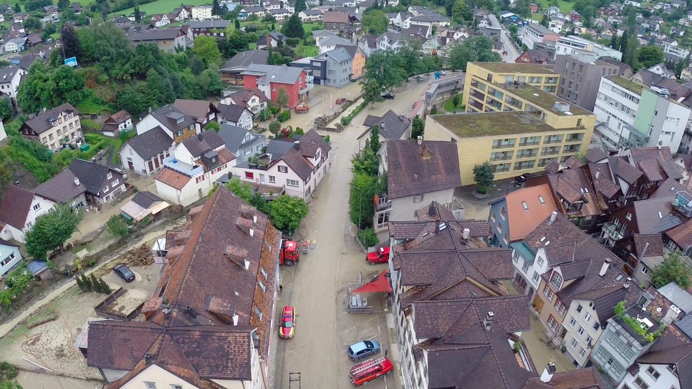 Inondazioni ad Altstätten, nel canton San Gallo