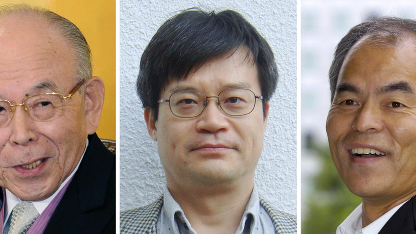 I tre premiati: Akasaki, Amano e Nakamura
